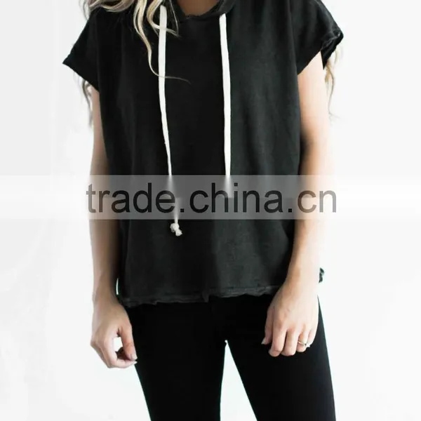 Unisex Sleeves Shirt Polo Hoodies Women Short Dolman Sleeve Oversized Boxy Hoody Sweater Streetwear Hoodie photo-6