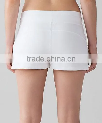 MGOO Factory Supplied White Slim Fit Shorts Woman Light Cotton Terry Fabric Sport Short Pants photo-4