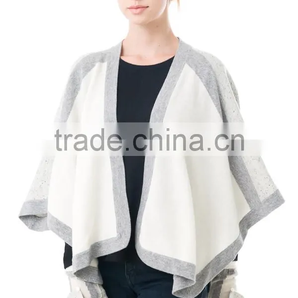 Knitted Excellent Cashmere Wool Poncho photo-4