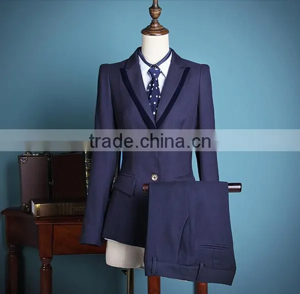 Custom 2017 Women Formal Suit Beautiful Blouse Design Elegant Women Pants Suit photo-6