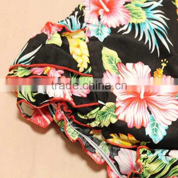 Backless Bodysuit Wholesale Ruffles Cotton Outfit Headbands Baby Romper Design photo-4