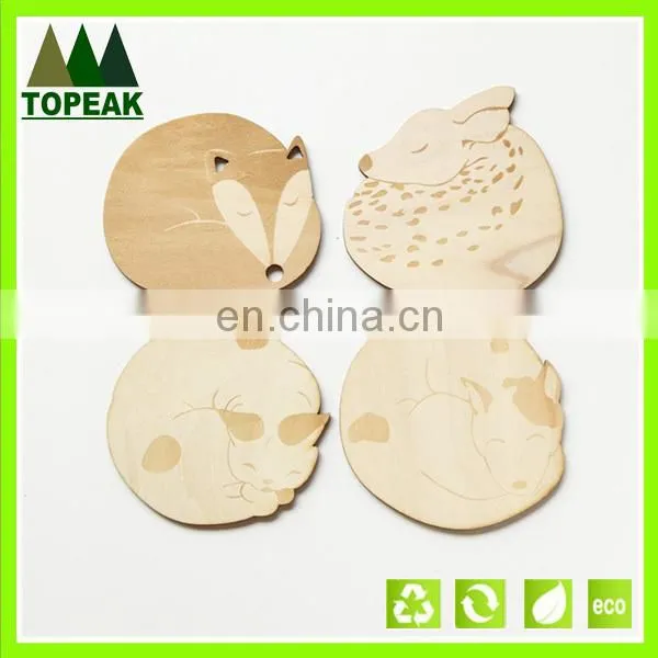 Shopping Websites Hot Selling Customized Cute Cartoon Animal Design Wooden Coasters photo-3