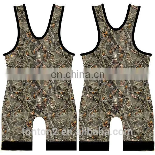 Cheap Sublimated Camo Singlet Wrestling Singlet for Sale photo-4