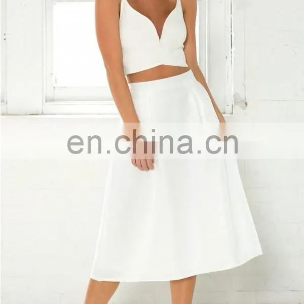 New Fashion A-line Chic Mid-calf Length and High Waist Skirt, Fashion Women Divided Skirt photo-2