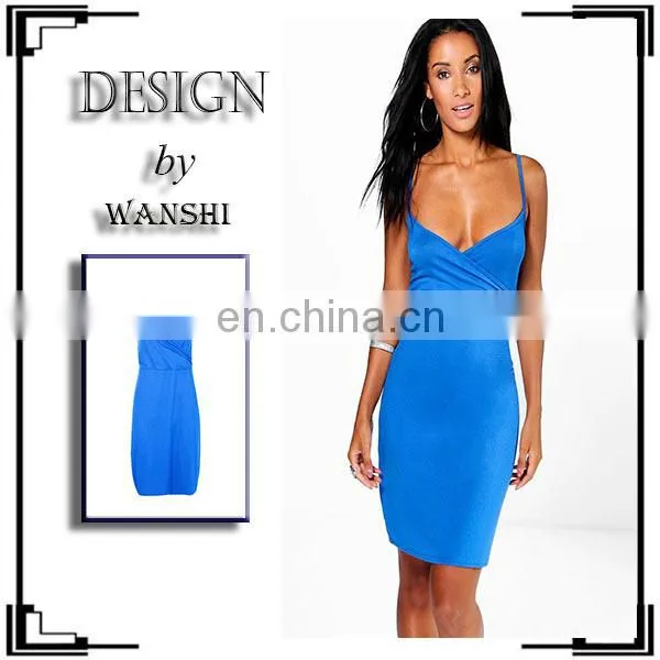 Sexy European Style Dresses Fashion Ladies Basic Wrap Bodycon Dress photo-2