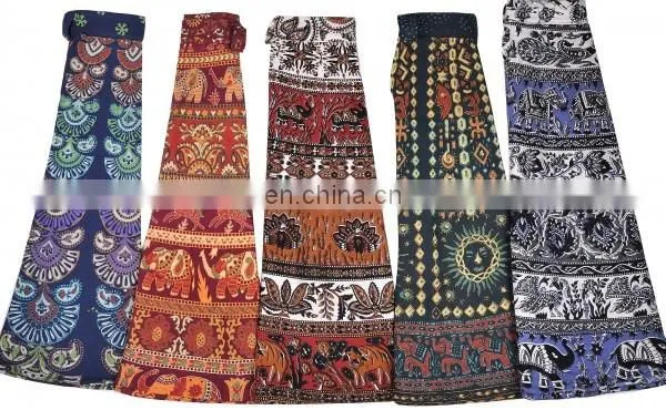 Boho Hippie Wrap Around Skirt/Bollywood Style Wrap Around Skirt/100% Cotton Printed Wraparound Skirt/Party Wear Short Skirt Boho photo-3