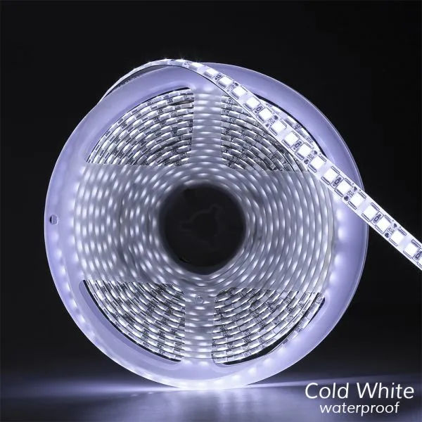 DC12V LED Strip 5054 120led/m 5M/Lot High Brightness 600LEDs 5054 Flexible LED Strip Light Ice Blue / Cold White photo-2