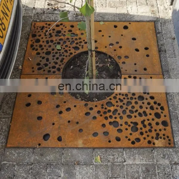 Corten Steel Tree Grate Corten Steel Tree Grille photo-2
