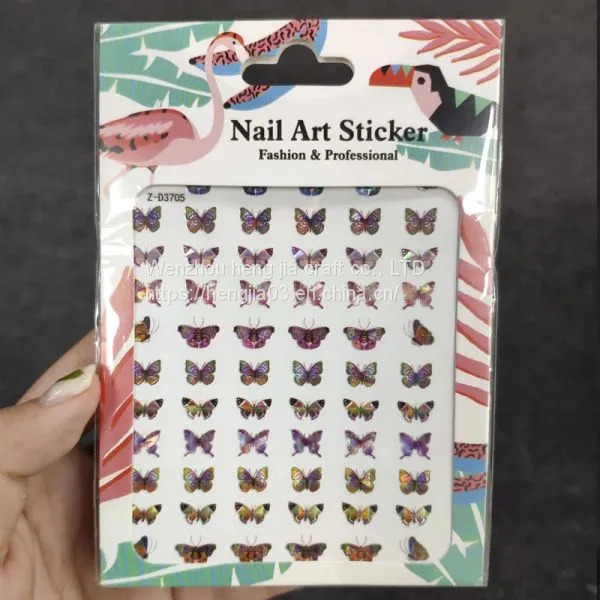 Butterfly Nail Sticker Fantasy Laser Color Butterfly Nail Decal Designs Manicure Nail Decoration Tool photo-3