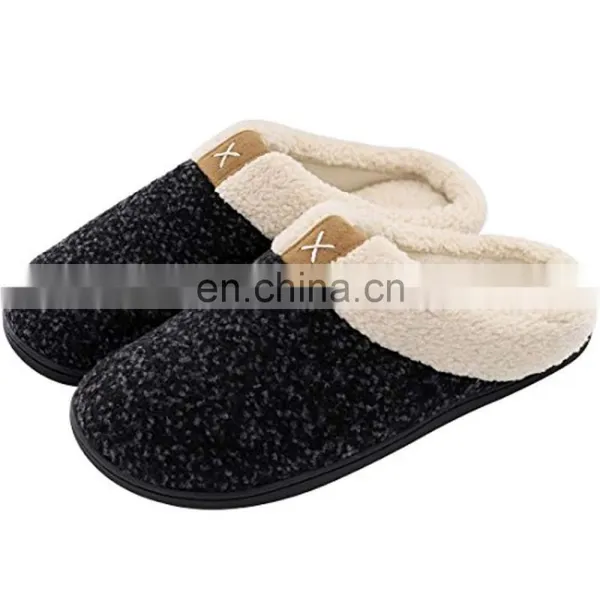 Fuzzy Wool-Like Plush Fleece Lined House Shoes Indoor, Outdoor Anti-Skid Rubber Sole Unisex Women's Cozy Memory Foam Slippers photo-2