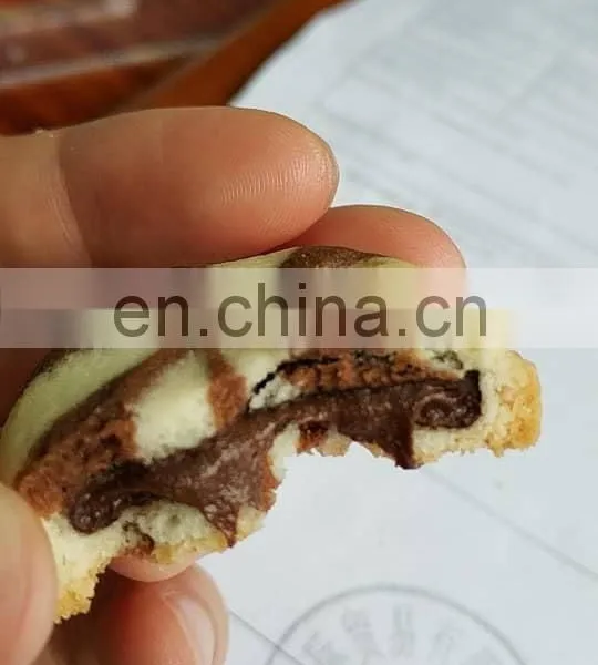 PLC Touch Screen Double Fillings Two Colors Biscuit Cookies Encrusting Machine for Sale photo-4