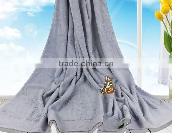 150*200CM 80%bamboo20%cotton Jacquard Pure Blanket Super Terry Towel Canabe Customized photo-2