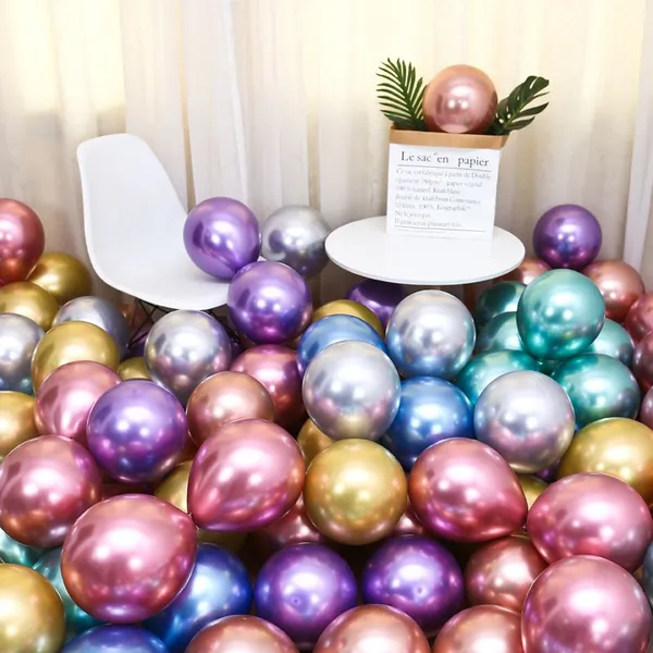 Party Decoration Metallic Balloons Happy Birthday Helium Globos Supplies Pearl Color Chrome Latex Balloons photo-3