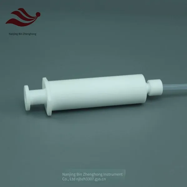50ml Ptfe (teflon) Syringe With Connecting Tube Fitting, Sampler and Injector Resistant to Acid and Alkali Corrosion, Customizable and Processable photo-3