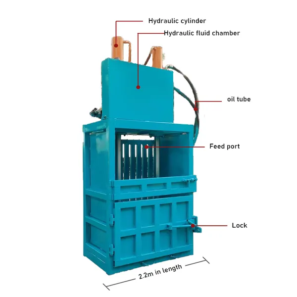Small Vertical Hydraulic Baler for Waste Cardboard Paper Plastic Recycling photo-3