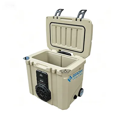 35qt Portable Rotomolded Ice Chest Cooler With Bluetooth Speaker and Pull-Rod Handle Waterproof for Fishing photo-4