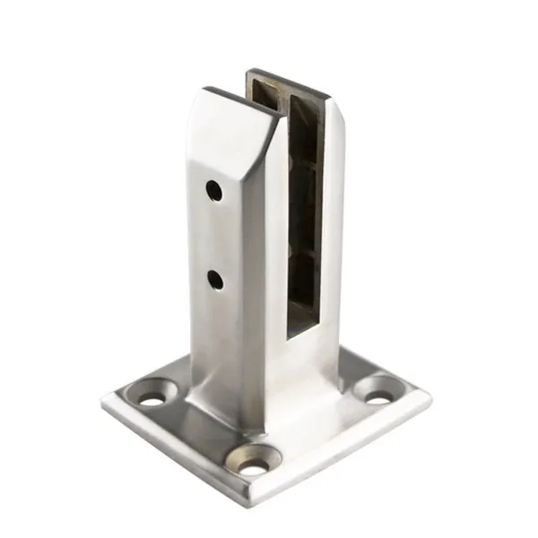 304 Stainless Steel Glass Clamp for Balcony Railing Matte Black Powder Coated Base Plate Bolt Down Heavy Duty photo-5