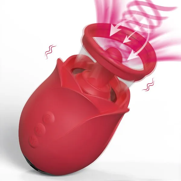 OEM Rose 3 in 1 Sucking Vibrator Tongue Licking Removable Cup Rose Sex Toy for Women