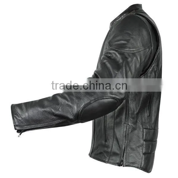 Mens Motorcycle Leather Jacket With Gun Pockets photo-2