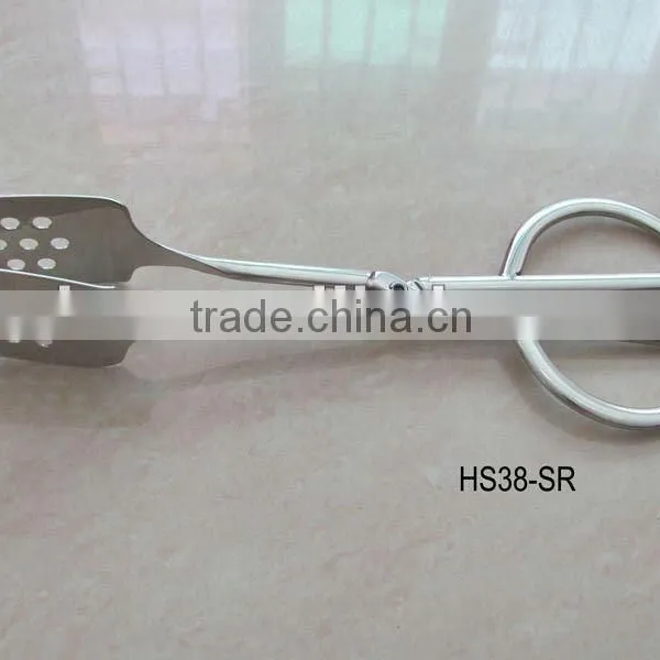 HS38 Scissors Shape Bread Tong, SS Food Tong and Serving Clamp