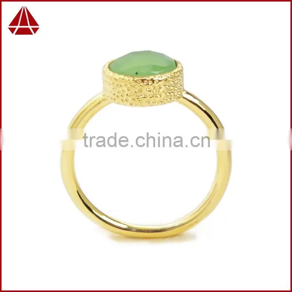 Gold Green Chrysoprase Stacking Ring photo-5