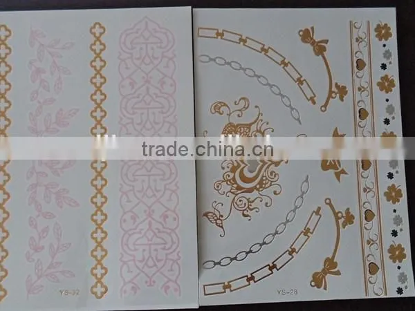 Jewelry Tattoo Flash Tattoos Newest Temporary Gold Silver Tattoos 15*20CM photo-4