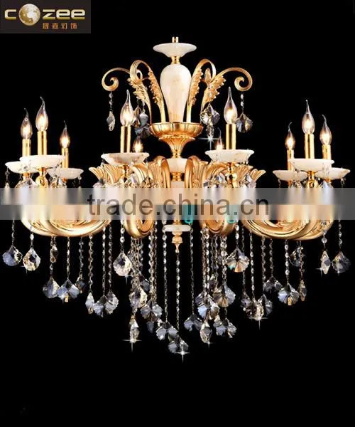 Modern Jade Stone Lighting Luxury Crystal Chandelier Pendant Hanging Lamp Suspension Light Fixture CZ5023/10