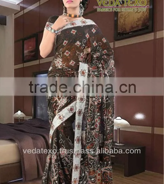 Black Sequin Saree