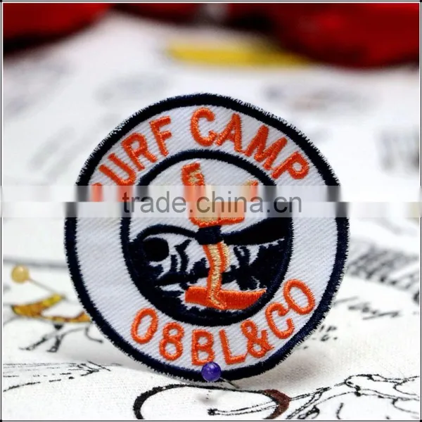 Customized Free Design Accessories Garment Patches Badge Smile Round Embroidery photo-3
