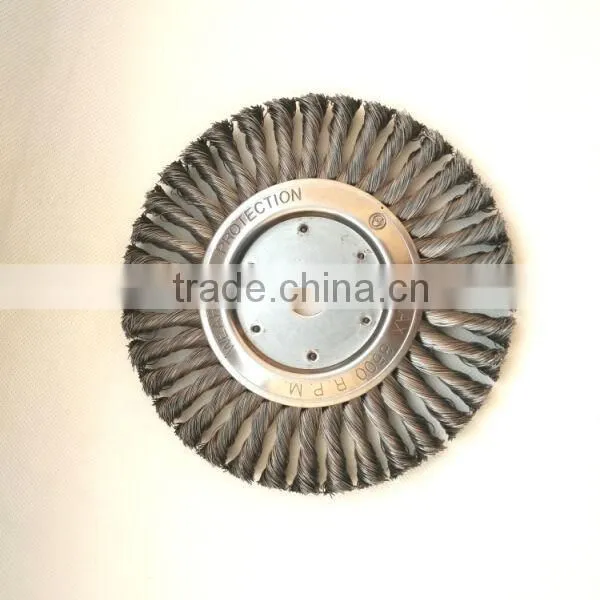 Twist Knot Wheel Brushes With Arbor Hole, Diameter 200mm or 8"