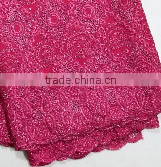 Plain African Lace Embroidery Fabric Cotton /polyester Guipure Lace Fabric for Wedding Dress photo-4