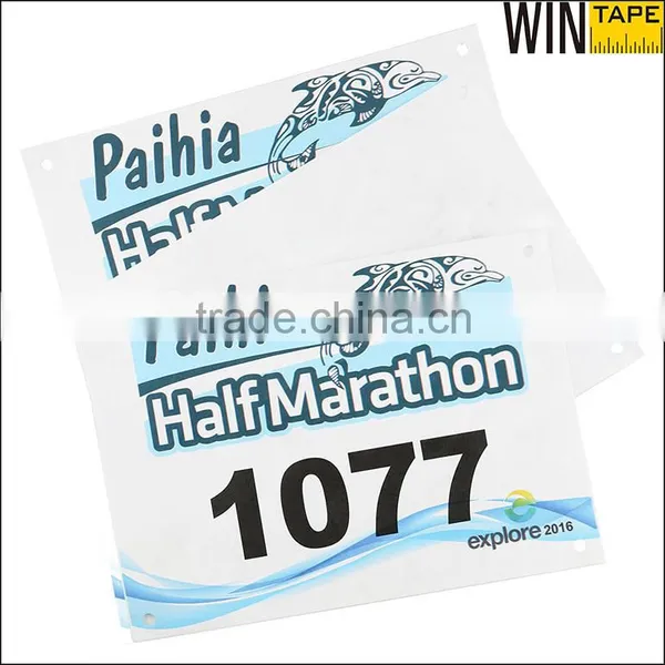 Custom Outdoor Skiing/Biking Events/Triathlons/Marathon Original Tyvek Race Numbers Bibs Quality Choice