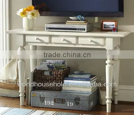 wood console table, antique style