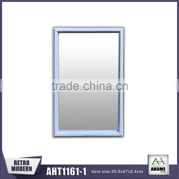 Simple Designs Small Frame Decorative Wall Mirror Bedroom Wall Hung With Painted Wooden Mirror