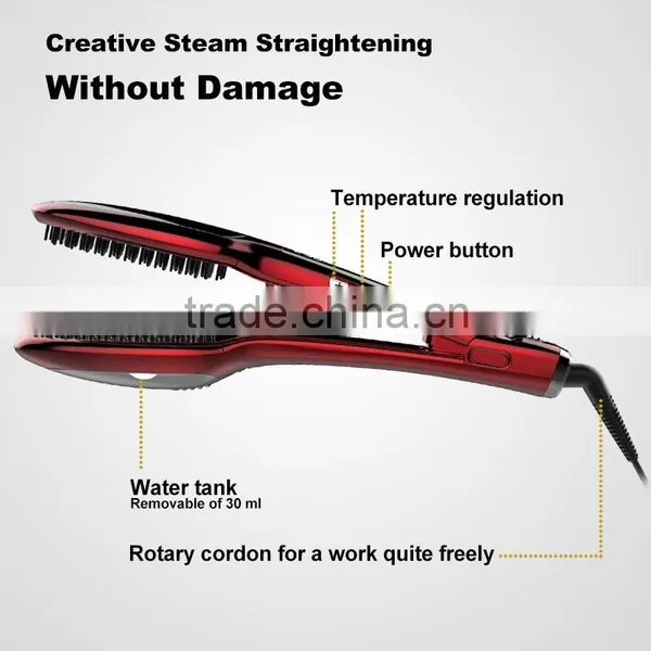 Most Advanced Hair Iron Steam Hair Straightener Vapor Argan Oil Use Keratin Hair Straightening Brush photo-4