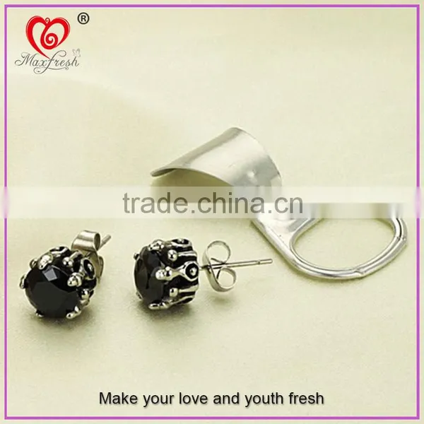 Wholesale Jewelry Hotsale Simple Unisex Round Cut Basket Rhinestone Zircon CZ Faceted Ear Stud Stainless Steel Earring photo-4