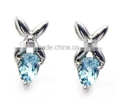 925 Sterling Silver Blue Topaz Earring