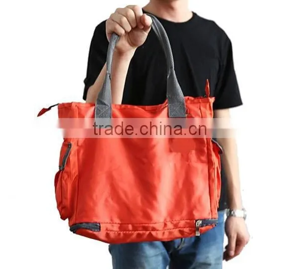 Orange Shoulder Folding Shopping Bags With Wheels GWB021 photo-5