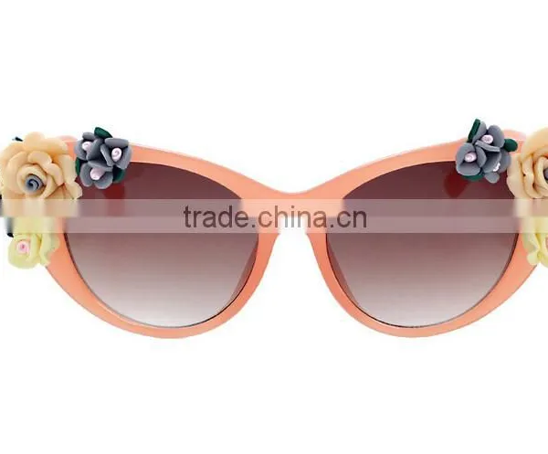 2016 Hot Selling Vintage Rose Flower Plastic Lady's Sun Glasses photo-5