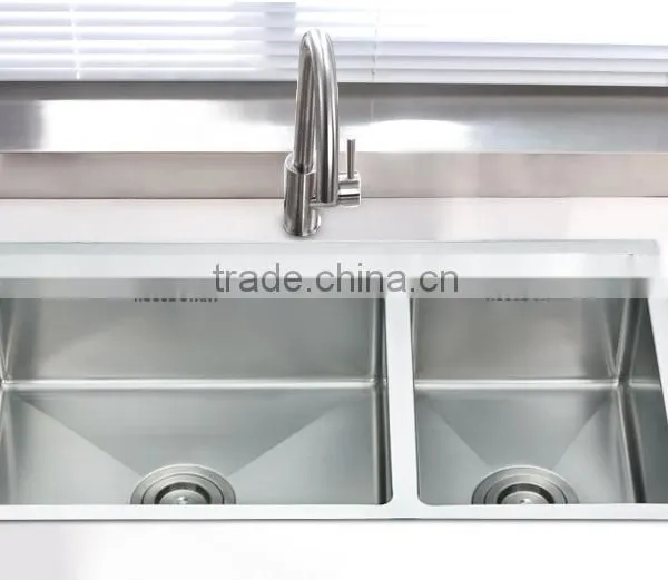 Kitchen Utensil Item Double Bowl Stainless Steel Handmade Kitchen Sink photo-4