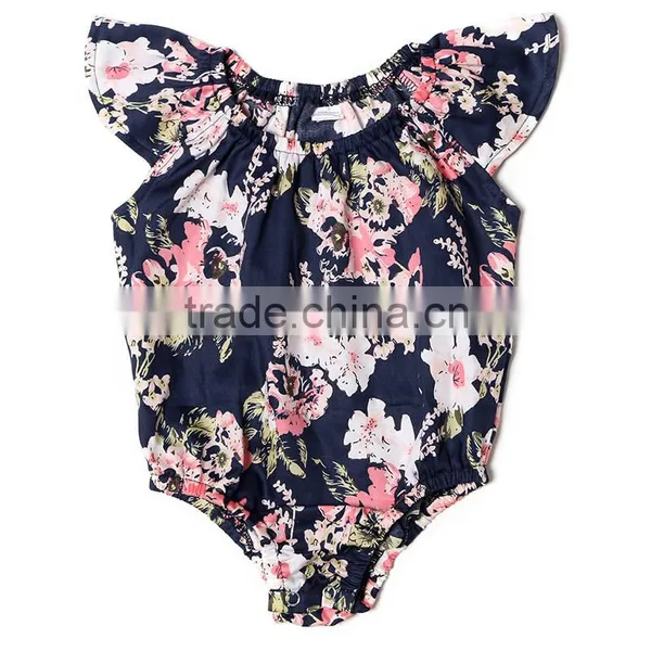 Kaiya Latest Baby Clothes Wholesale Flowery Print Romper Toddler Clothes photo-6