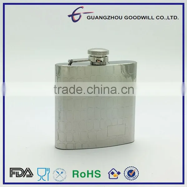 Stainless Steel Hip Flask/flask Wth Decorative Emboss photo-3