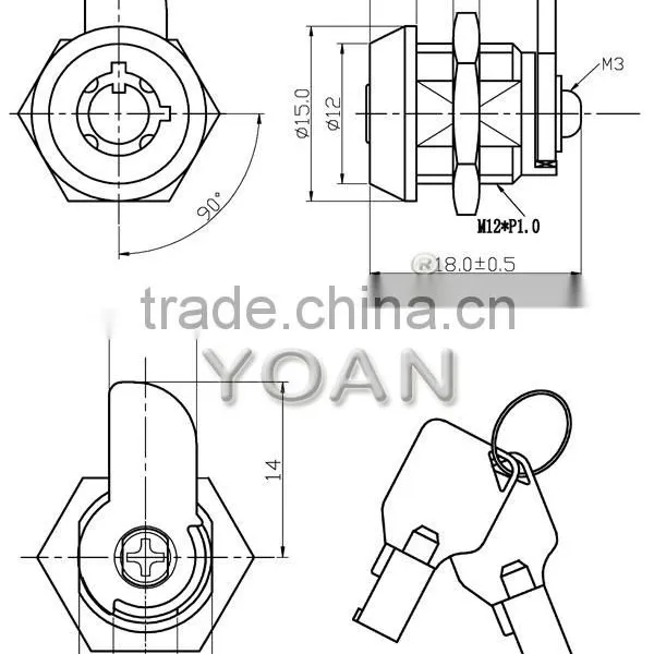 High Security Master Key Cabinet Lock for Metal or Nonmetal Cabinet photo-3