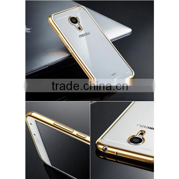 C&T Soft Flexible Ultra Thin Gel TPU Transparent Back Plating Bumper Case Cover for Meizu Pro 5 photo-3