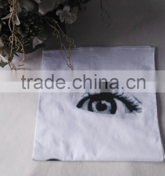 100% Cotton Water Print Touch Soft White Handkerchiefs photo-2