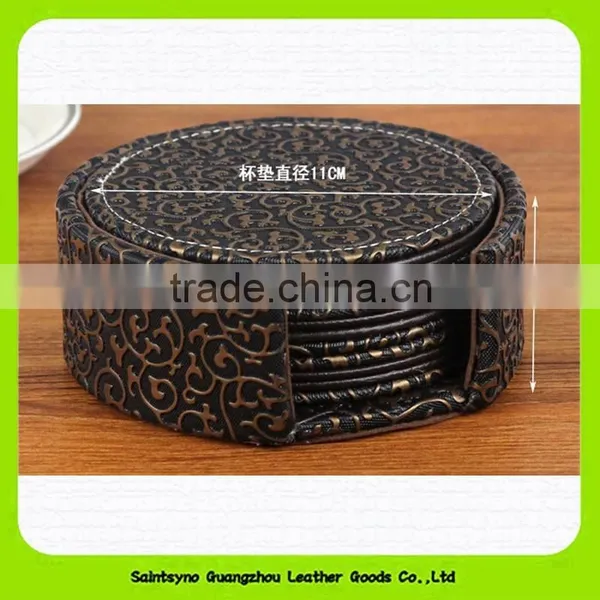 15012 Promotional Gift Eco-friendly Leather Coffee Cup Mat Wholesale Coffee Tea Cup Coaster photo-6