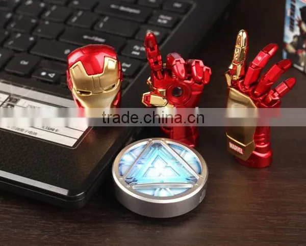 2016 HotSale Iron Man USB Flash Drive Pen Drive Crystal Diamond PenDrive 4GB 8GB 16GB 32GB 64GB Memory Stick/Thumb/Pendrives photo-2