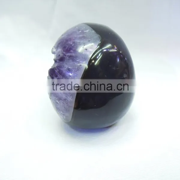 Hand Carved Natural Crystal Geode Crystal Skull For Sale or Gift to Lovers photo-5