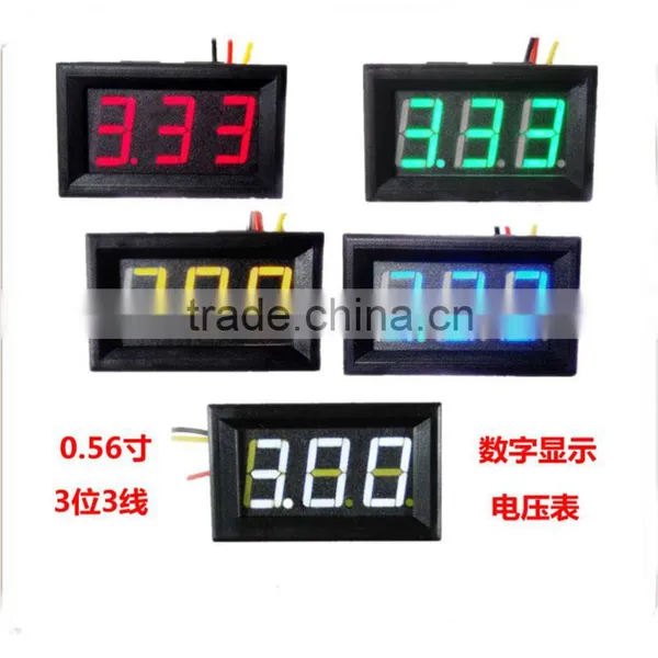 Wholesales 3 Wires Mini Digital Voltmeter DC 0-100v Voltage Meter