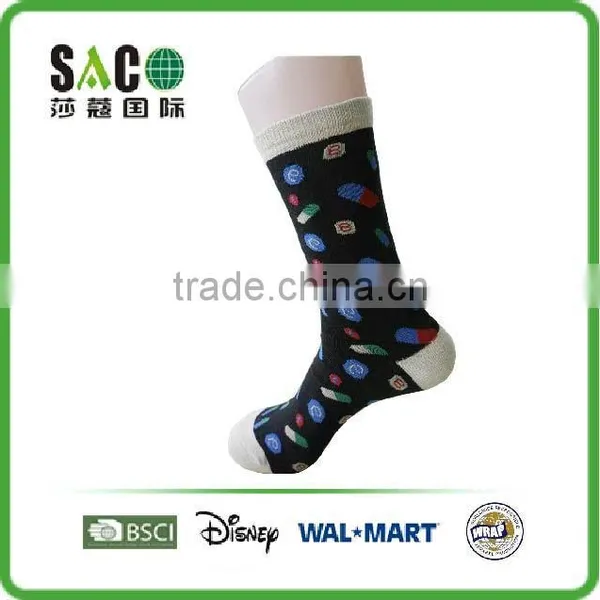 Colourful Irregular Shape Jacquard Man Socks